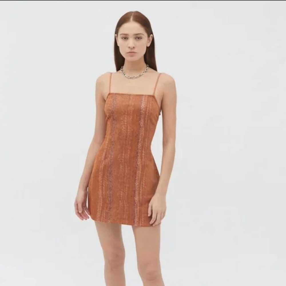 Urban Outfitters Copper Snakeskin Mini Dress